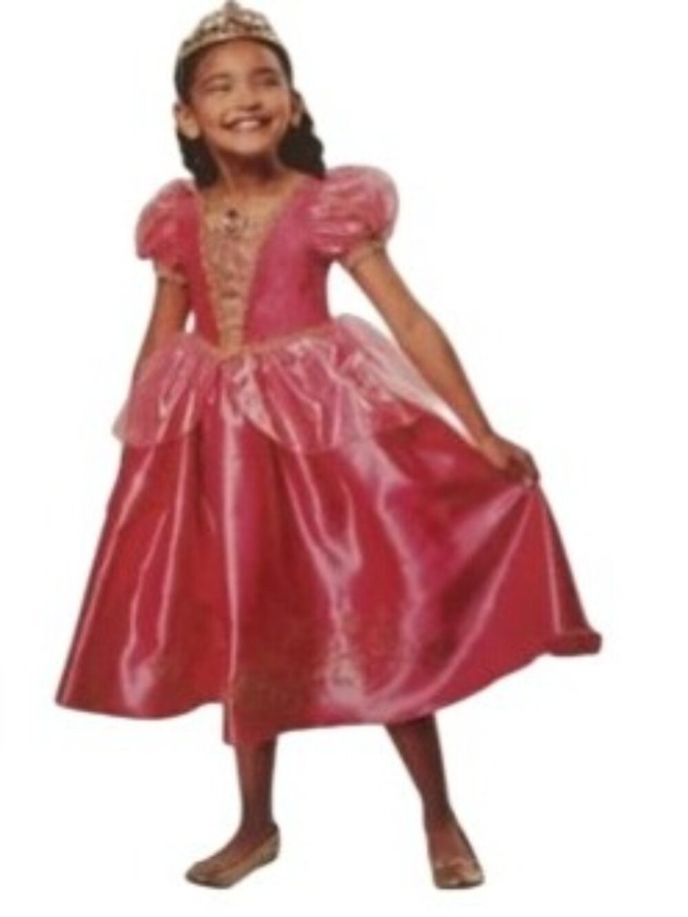 Way To Celebrate Pink Princess Costume Dress Tiara Girls XS 4 5 Halloween New